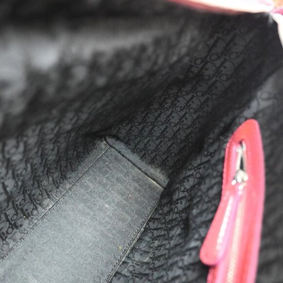 CHRISTIAN DIOR Lady Cannage 2Way Shoulder Hand Bag Patent Leather Red 45RP003 - Picture 11 of 16